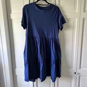 EUC Old Navy Blue Tier Dress Large Tall